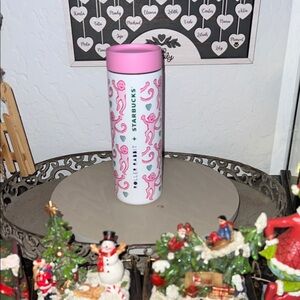 🛼🐇💕2025 Roller Rabbit Pink Monkeys X Starbucks Tumbler Stainless Steel 16oz 🛼🐇